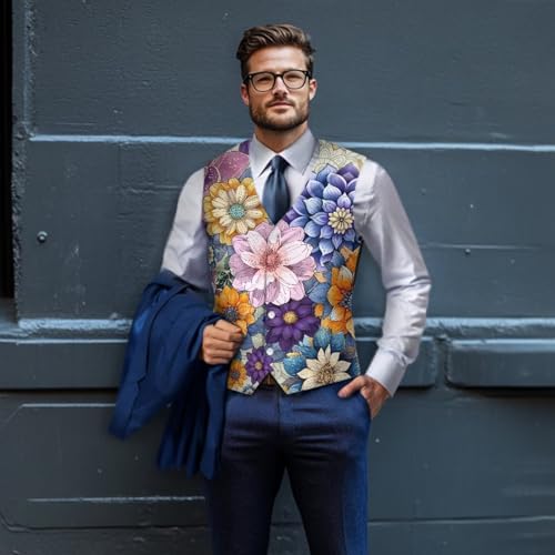 Men's Herringbone Suit Vests Wedding Business Dress Waistcoat Vest with Buttons3