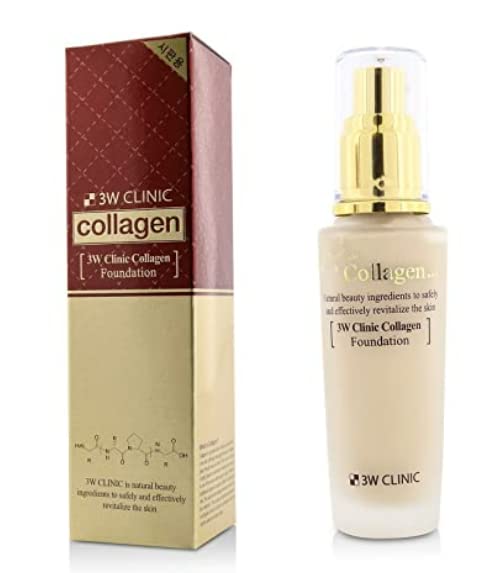 3W Clinic Collagen Foundation 1.69Oz Perfect Cover Make-Up Base (21.Clear beige)