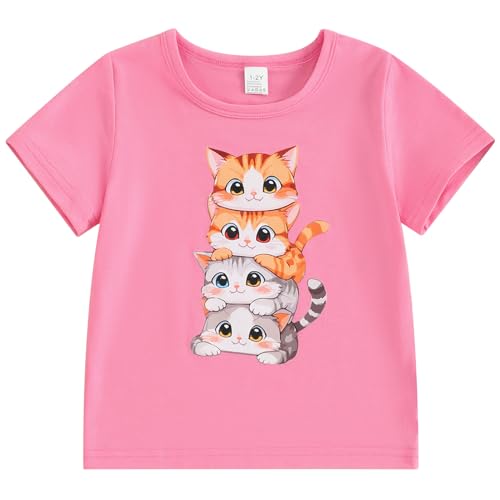 Mubineo Toddler Girl Summer Short Sleeve T Shirts Tops Cute Animal Print Little Kids Tee Shirt Clothes