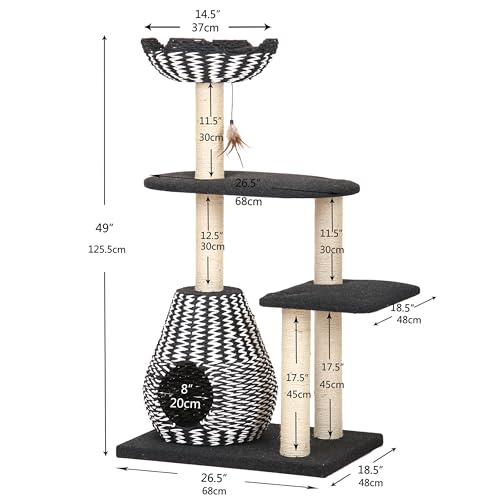 Árbol para gatos Petpals con condo tejido a mano y postes de sisal miniatura 3