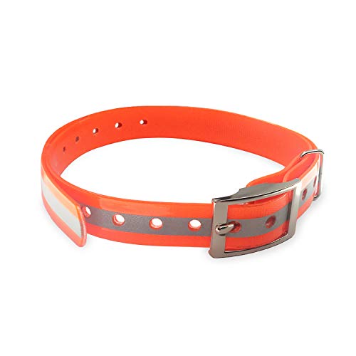 PetSpy Reflective Dog Training Collar - Safe at Night and Odor Free Adjustable and Durable, Orange