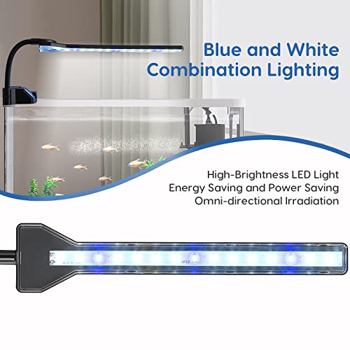 Fyd Led Aquarium Light, 4.5W Clip On Aquarium Light Suitable For Uncovered Aquariums Under 15 Inches, Fish Tank Light With White & Blue Lights, Aquarium Plant Light For Reef Coral Aquatic Plants #TOP5