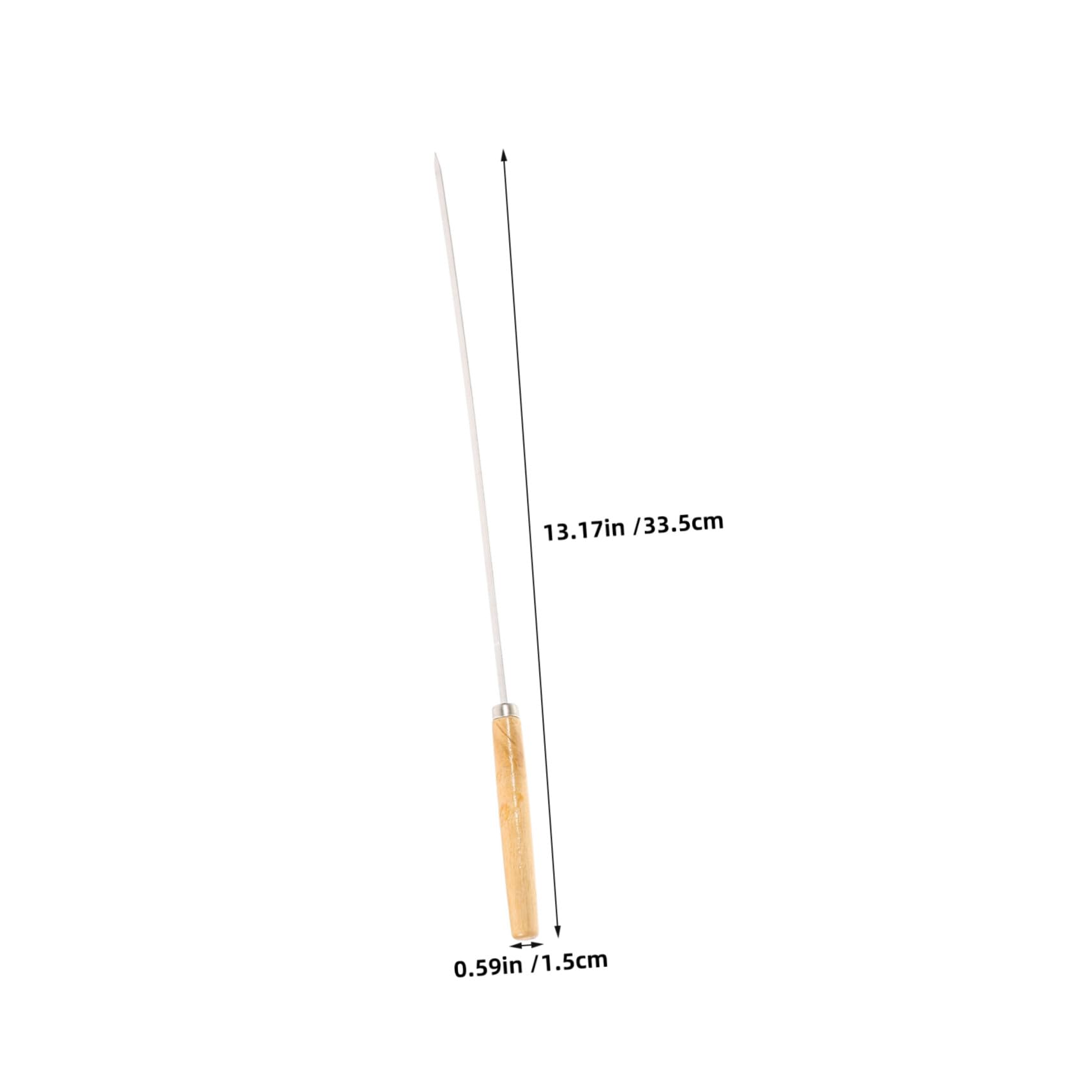 Brochetas Planas para Barbacoa, Juego de 30 Piezas, Acero Inoxidable | Mango de Madera Beige, 33cm de Largo, Uso para Pollo y Carne, Construcción Estable y Limpieza Sencilla