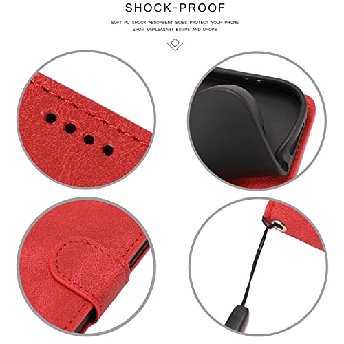 Coque iPhone 14 avec porte-carte König Design rouge - 4
