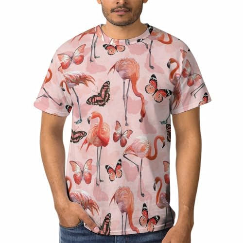 T-shirt flamant papillon homme aux finitions haut de gamme
