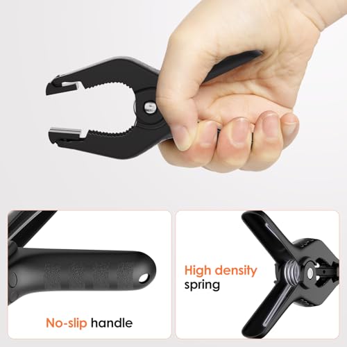 Image of Backdrop Clamps Clips - 4.5in - Spring Clamps for Backdrop Stand, 8 Pack Black Heavy Duty Plastic Muslin Photo Clamp for Photography Photobooth, Balloon Arch, Woodworking