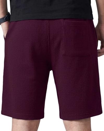 Image of AUSK Men Premium Summer Cargo Shorts Breathable Waffle Knit Fabric Multi Utility Pockets Relaxed Fit Shorts for Mens