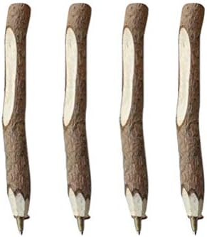 STOBOK 12pcs Bark Wood Ball Pens Wooden Ballpoint Pen Creative Rustic Branch Twig Pen (13cm)