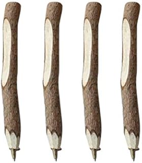 STOBOK 12pcs Bark Wood Ball Pens Wooden Ballpoint Pen Creative Rustic Branch Twig Pen (13cm)