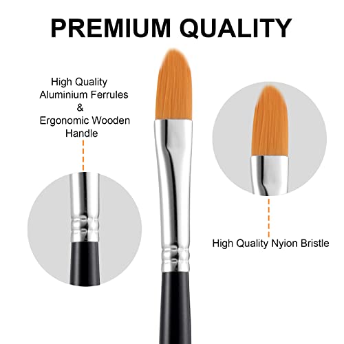 Image of GOTIDEAL Paint Brushes, Acrylic Paint Brushes, 10 Pcs Round Pointed Tip