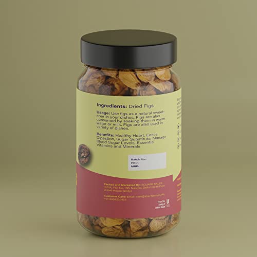 Image of Khari Foods Premium Jumbo Dried Figs, Anjeer Dry Fruits, Rich in Fibre, Iron, Calcium, Healthy Snacks (500g)