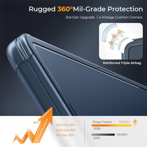 Image of EooCoo Compatible for MacBook Air 13 inch Case M5 M4 M3 M2 2026 2025-2022, Crack-resistant Corners,True-to-Device Matte Texture,Hard Shell Laptop Cover for 13.6 inch A3449 A3240 A3113 A2681, Midnight Blue