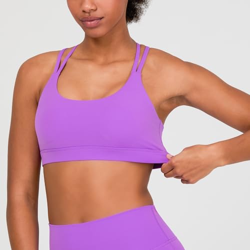 Image of YITTY Active Women's Ultraluxe Strappy Medium Impact Bra, Athleisure, 4-Way-Stretch