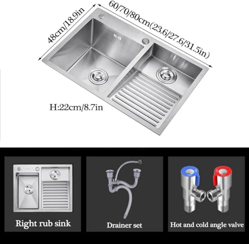 Évier à linge en acier inoxydable cuve buanderie et planche de lavage - 8