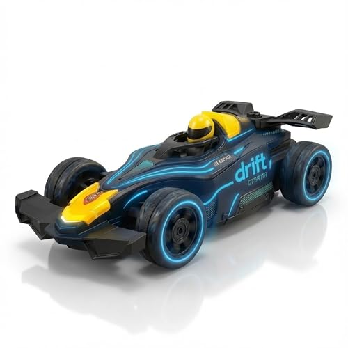 Image of Remote Control Formula Drift Smoke Car for Kids | Hand Gesture & 2.4GHz RC Car | 1:14 Scale Racing Car | 360 Rotation, RGB Lights, Music, Smoke Effects | Stunt Toy for Boys & Girls