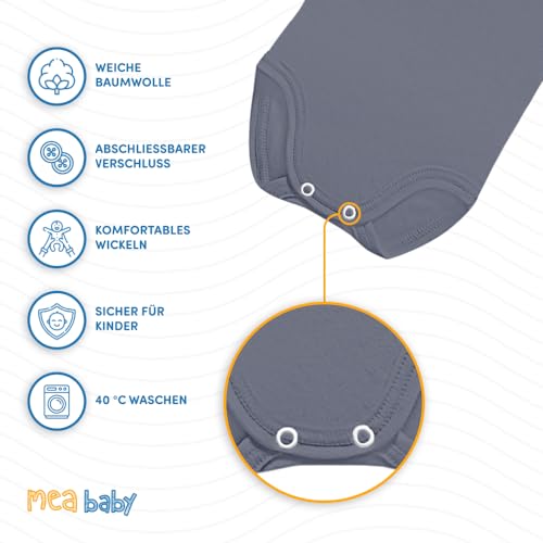 MEA BABY Unisex Baby Langarm Body aus 100% Baumwolle im 5er Pack, Baby Body mit Aufdruck für Mädchen und Jungen (80, Jungen 3)