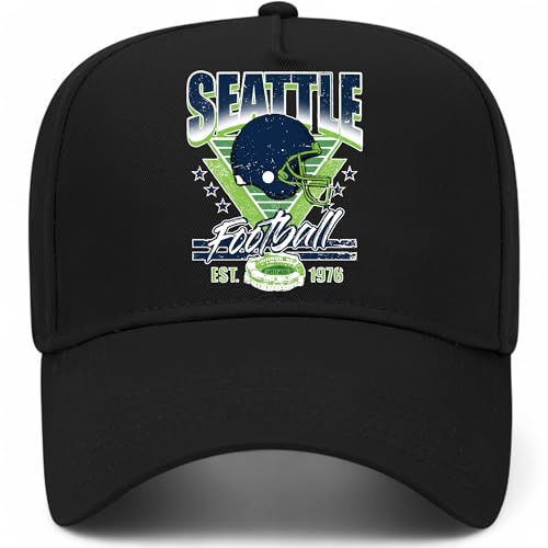 Seattle Triangle Stadium Hat | Premium Adjustable Snapback Baseball Trucker Hats for Men & Women (US, Alpha, One Size, Black)