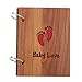 chiwanji Scrapbook Album Wood Deck mit Einzelblatt in Rustikaler und Vintage-Stil und Craft, 15 Blatt Come descritto memorie Baby Love