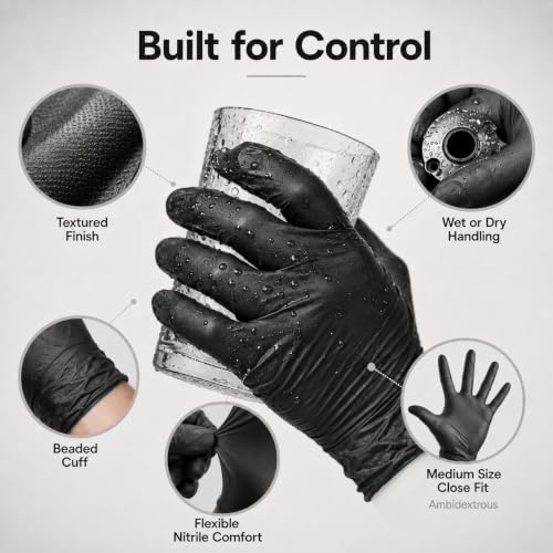 Image of ForPro Disposable Nitrile Gloves, Chemical Resistant, Powder-Free, Latex-Free, Non-Sterile, Food Safe, 4 Mil