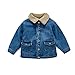 Dazzerake Giubbotto di Jeans per Bambino a Manica Lunga per Neonati in Peluche con Risvolto Bottoni a Pressione Cappotto Inverno in Cardigan Capispalla con Tasche (Blu, 12-18 mesi)