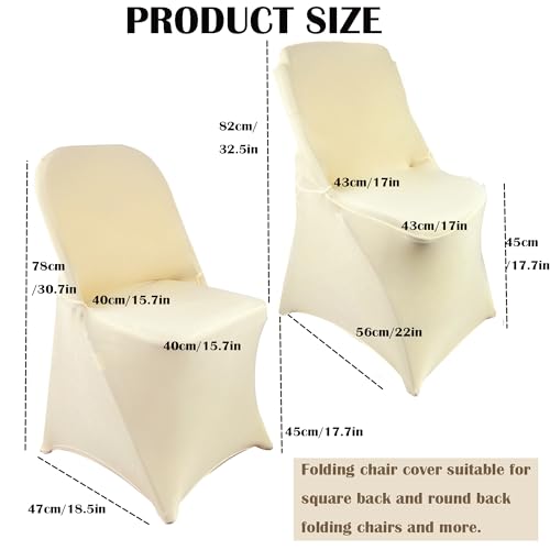 Maiangel 10PCS Stretch Spandex Folding Waterproof Chair Covers,Universal Fitted Chair Cover Protector for Wedding Party Banquet Holidays Celebration Decoration(Champagne) by Maiangel - Image 3