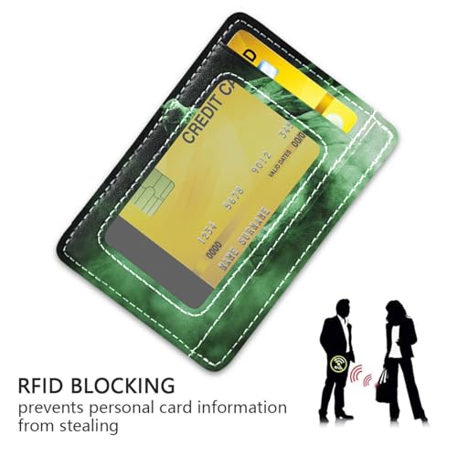 Dragon Green leather ladies wallets slim With ID Window RFID Blocking small card wallet woman for Men and Women3