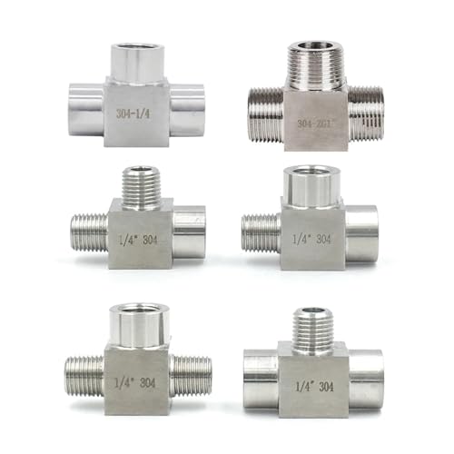 Conector de tuberías de alta presión de 3 vías M14 a 3/4 con rosca hembra BSP de 4 piezas 3