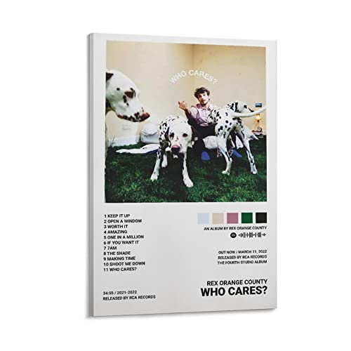 Impression sur toile Rex Orange County WHO CARES? tableau deco salon chambre cadre 60x90 cm