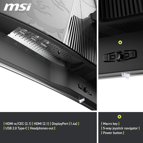 Image of MSI MAG 321CUP QD-OLED Curved Gaming Screen 32 Inches 4K UHD - 1700R, Quantum Dot OLED 3840 x 1080, 165 Hz / 0.03 ms, DisplayHDR True Black 400, G-Sync, HDMI 2.1, DP 1.4a, USB Type-C (PD 15W), Black