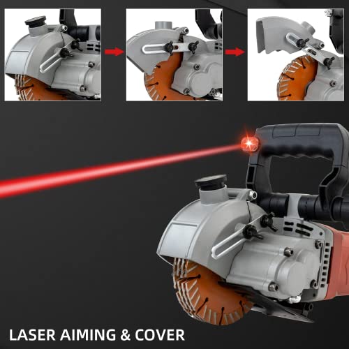 VICSEC Electric Wall Grooving Cutting Machine Chaser 110V for Slotting Brick Granite Marble Concrete Grooves with 5Pcs 5Inch 133mm Diameter Saw Blades Dustproof and Line Infrared Sighting 6 VICSEC Electric Wall Grooving Cutting Machine Chaser 110V for Slotting Brick Granite Marble Concrete Grooves with 5Pcs 5Inch 133mm Diameter Saw Blades Dustproof and Line Infrared Sighting - Image 6