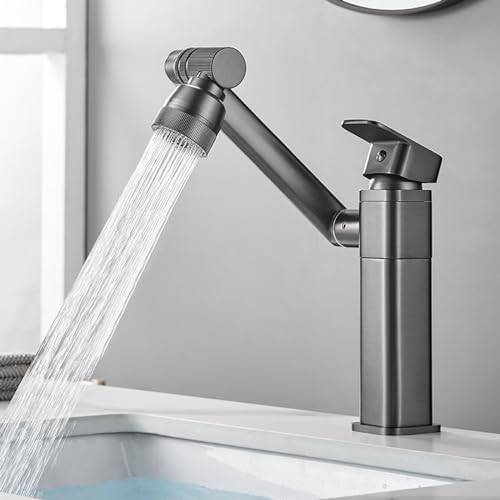 Robinet mitigeur lavabo gris MOCHAMIK pour rénovation moderne de meuble vasque de bain