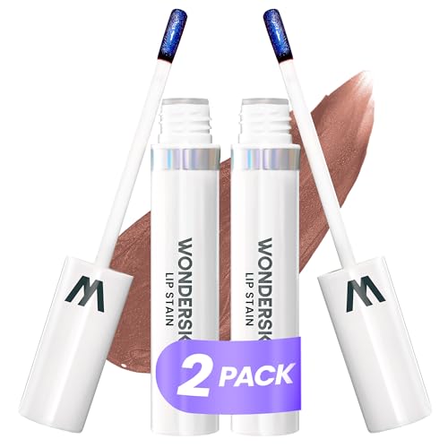 Wonderskin Wonder Blading Lip Stain Peel Off Masque, 2 Pack - Long Lasting, Waterproof & Transfer Proof Matte Brown Lip Tint Stain (Hush Masque)