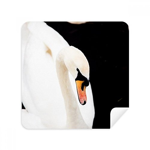 Chiffon de nettoyage lunettes tissu suède screen cleaner téléphone cygne blanc x2