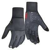 Fahrradhandschuhe für Damen mit Touchscreen, Winter-Fahrradhandschuhe für Herren, warme Winter-Fahrradhandschuhe für Männer, Winter-Fahrradhandschuhe mit winddichten Manschetten für Frauen bei kaltem