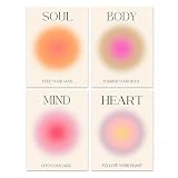 VIZIVOLT 4 Stück Poster Set mit Soul Heart Mind Body, 