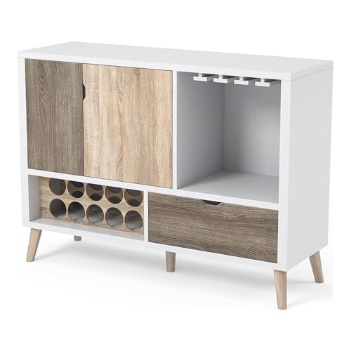 Soporte para Botellas de Vino de Madera Blanca, 10 Botellas miniatura 5