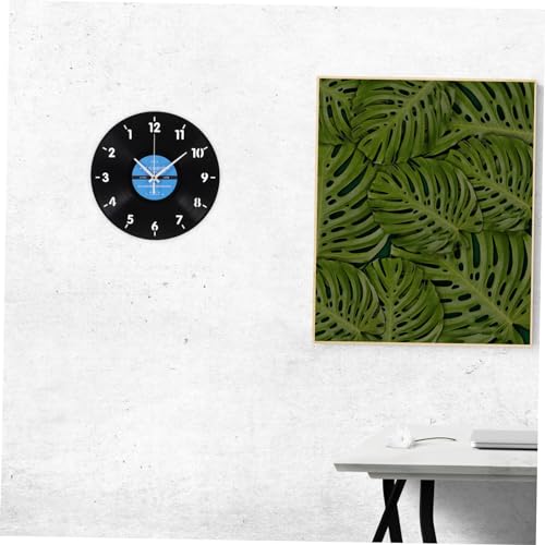 Horloge murale design moderne rétro noire sans pile
