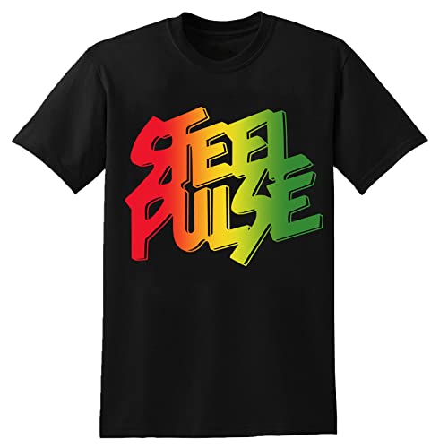 Photo de Steel Pulse Roots Reggae Musical Band Steel Pulse Men's T-Shirt Graphic Printed Black Tee M