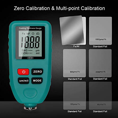 Image of Precise Magnetic Used Car Body Repair, Paint Depth Mil Paint or Metal Coating Thickness Gauge Gauge (Grey)