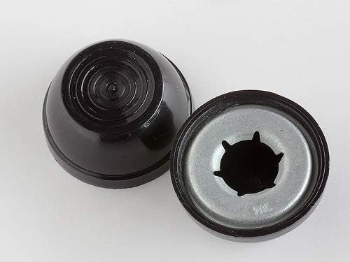 138260000 (KPS438135SOHEB) Palnut Decorative Push-ons, Black Plastic Cap for 7/16 Stud, OD .835 Height .440, Plastic, Mechanical-Zinc Push-on Insert, Made in US, (Pack of 10)