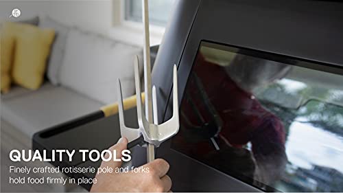 Everdure Rotisserie Kit With Internal Viewing Light, Compatible Force Gas Grill: Rotating Rotisserie Spit With Large Glass Viewing Window And Collapsible Design For Compact Storage #TOP7