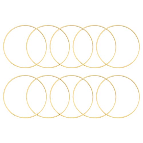 VOSAREA 10pcs Wooden Bamboo Dreamcatcher Rings Hoops Round Hoops Macrame Rings for Dream Catcher DIY Craft 20cm/7.8inch