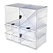 Deflecto Stackable Cube Organizer, Desk and Craft Organizer, 2 Drawers, Clear, Removable Drawers and Dividers, 6