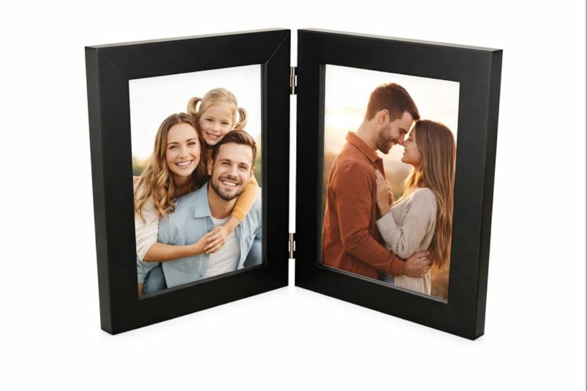 Black Foldable Double Photo Frame