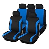 Upgrade4cars Fundas Asientos Coche Universales Azul Negro | Funda para Asiento Coches | Accesorios Interior Universal