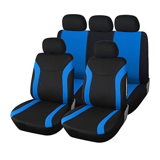 Upgrade4cars Fundas Asientos Coche Universales Azul Negro | Funda para Asiento Coches | Accesorios Interior Universal