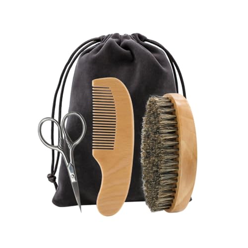 Mikinona Beard Care Kit Beard Styling Scissors Grooming Tools Set for Men Comb Storage Bag