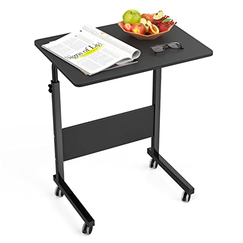 SogePower Adjustable Mobile Bed Table, Laptop Computer Stands Desks Student Portable Laptop Cart Desk(23.6 inches, Black)