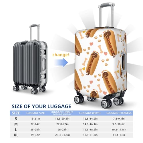 Luggage Cover Protector Suitcase Cover - Funny Dachshund Hot Dog Print Santi-Scratch Uitcase Covers for Luggage2