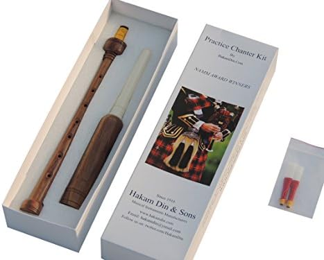 Practice Chanter with Countersunk Holes with Reeds & Basic Guide fingering position and blowing technique